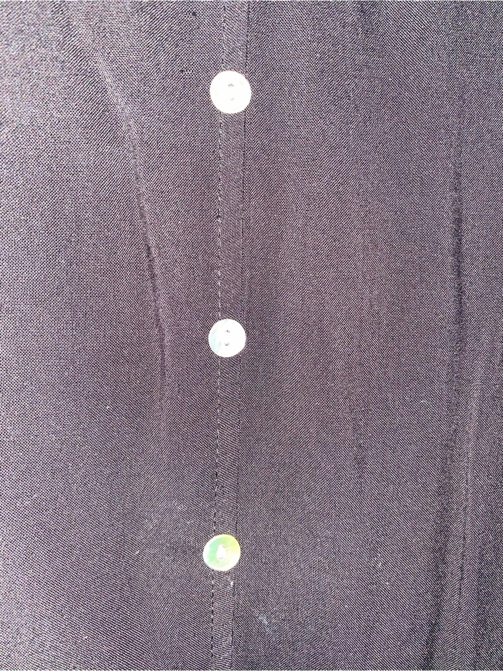 Nine West Black Sleeveless V-Neck Tiered Button Mini Dress - Picture 2 of 3